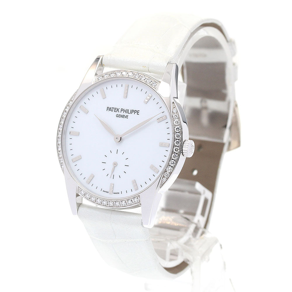 PATEK PHILIPPE Calatrava 7122/200G K18WG diamond bezel Ladies Watch_823383