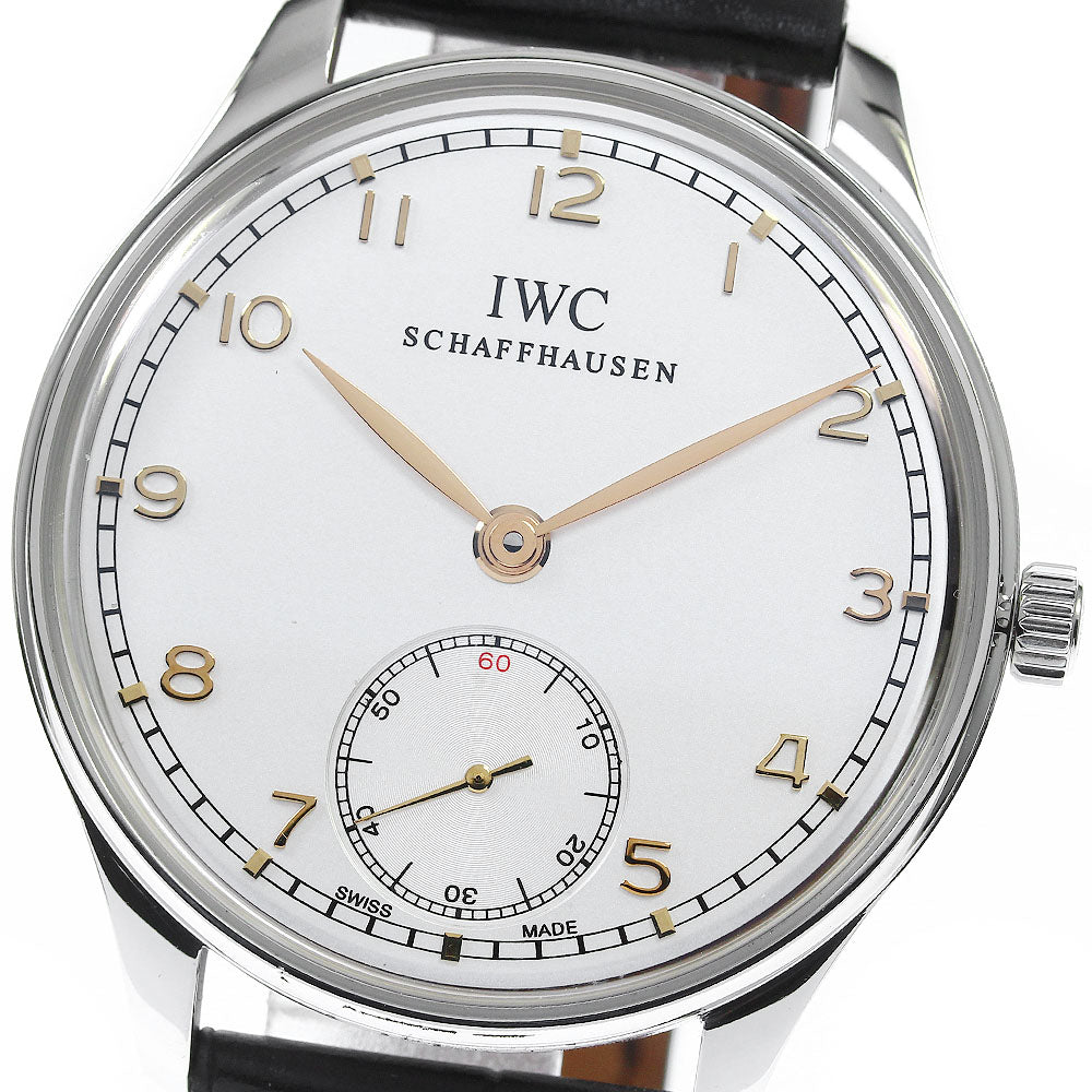 IWC SCHAFFHAUSEN Portugieser Handwind IW545408 Small seconds Silver Dial Hand Winding Men's Watch_823391