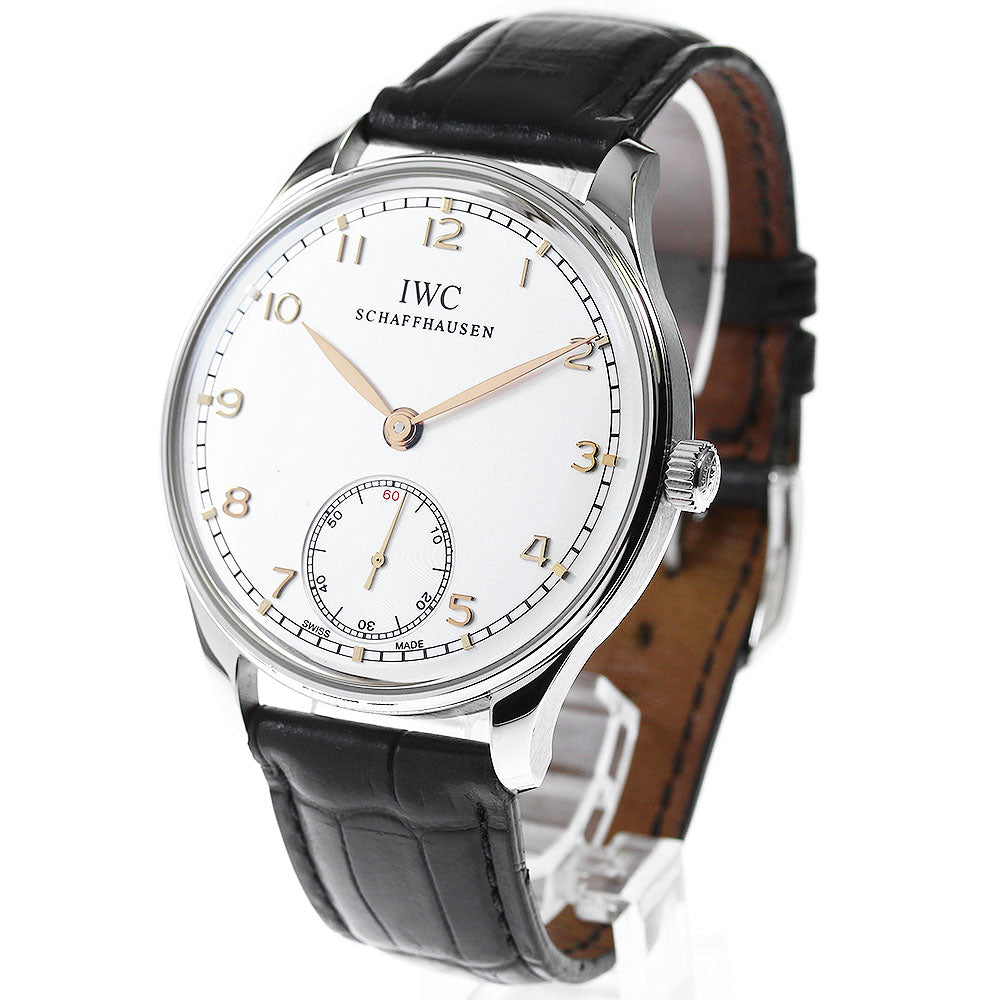 IWC SCHAFFHAUSEN Portugieser Handwind IW545408 Small seconds Silver Dial Hand Winding Men's Watch_823391