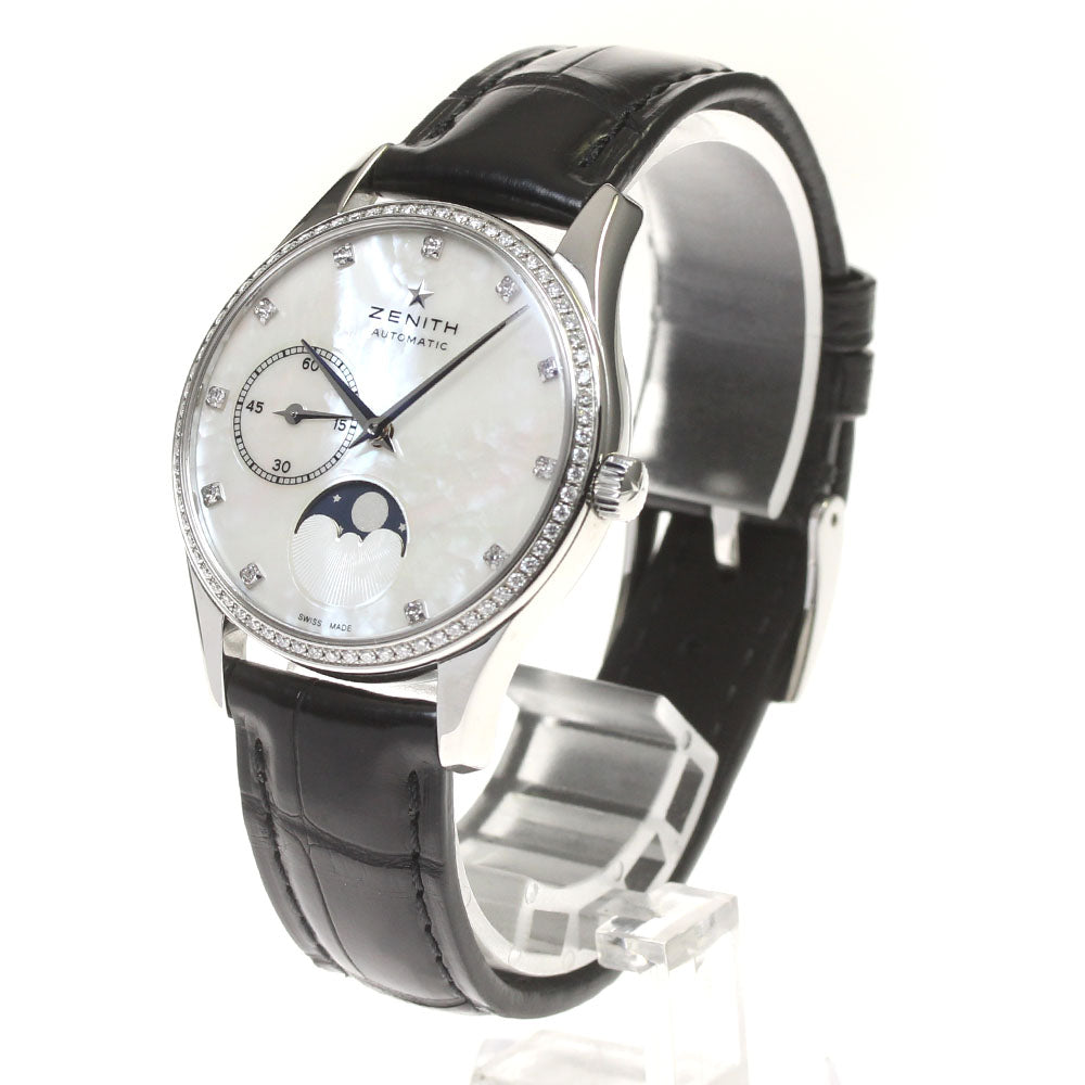ZENITH Class Elite Ultra Thin 16.2310.692 Moon Phase Diamond White shell Dial Automatic Ladies Watch_823399