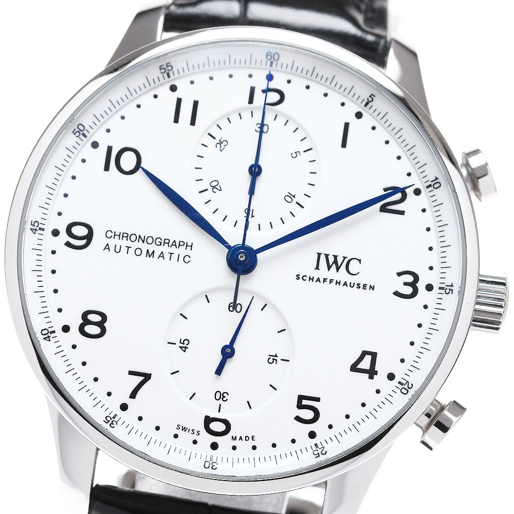 IWC SCHAFFHAUSEN Portugese IW371602 Chronograph 150 Years Silver Dial Automatic Men's Watch_823407
