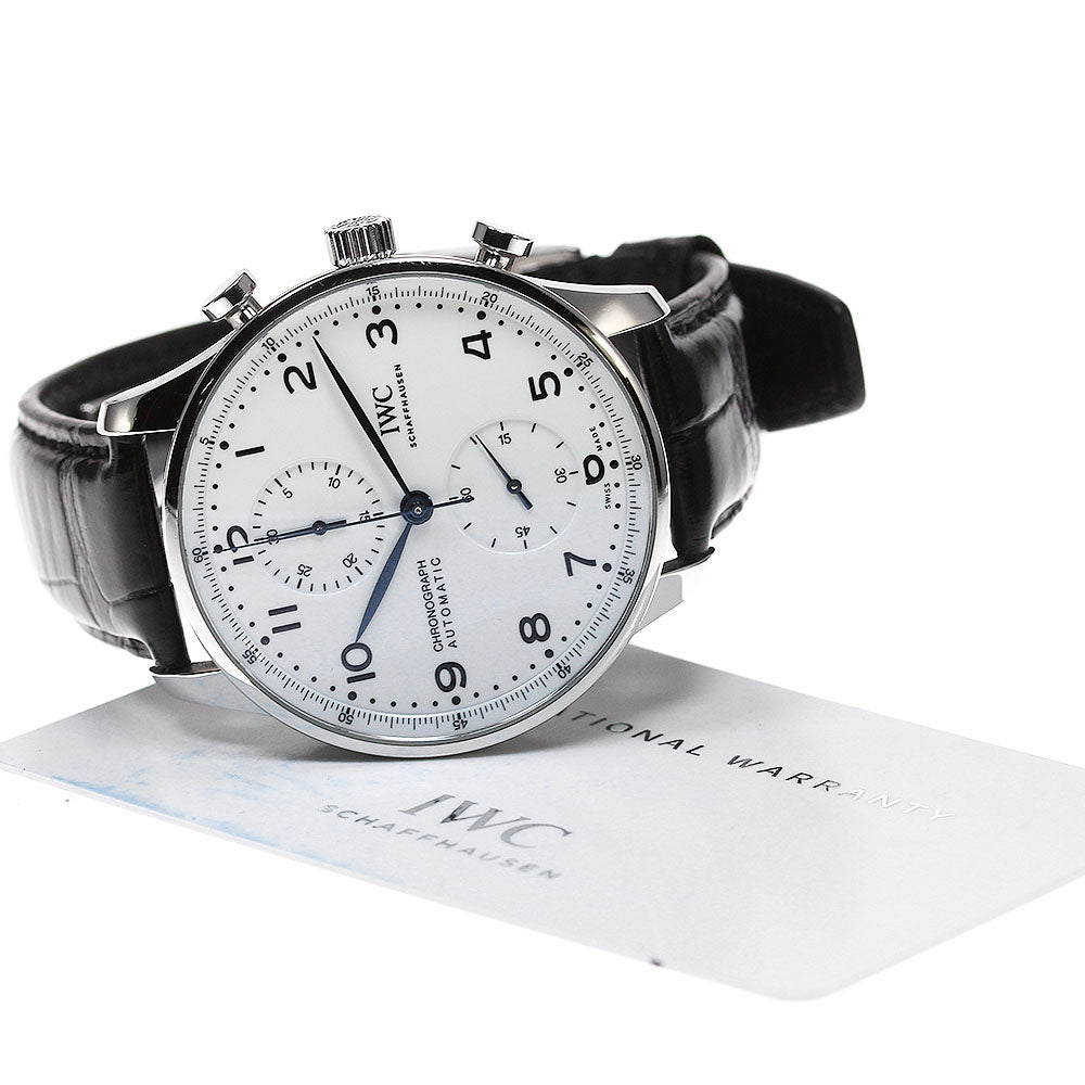 IWC SCHAFFHAUSEN Portugese IW371602 Chronograph 150 Years Silver Dial Automatic Men's Watch_823407