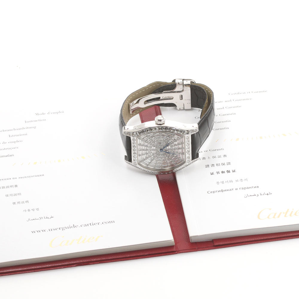 CARTIER Tortue XL HPI00502 K18WG full diamond Diamond Dial Hand Winding Men's Watch_823439