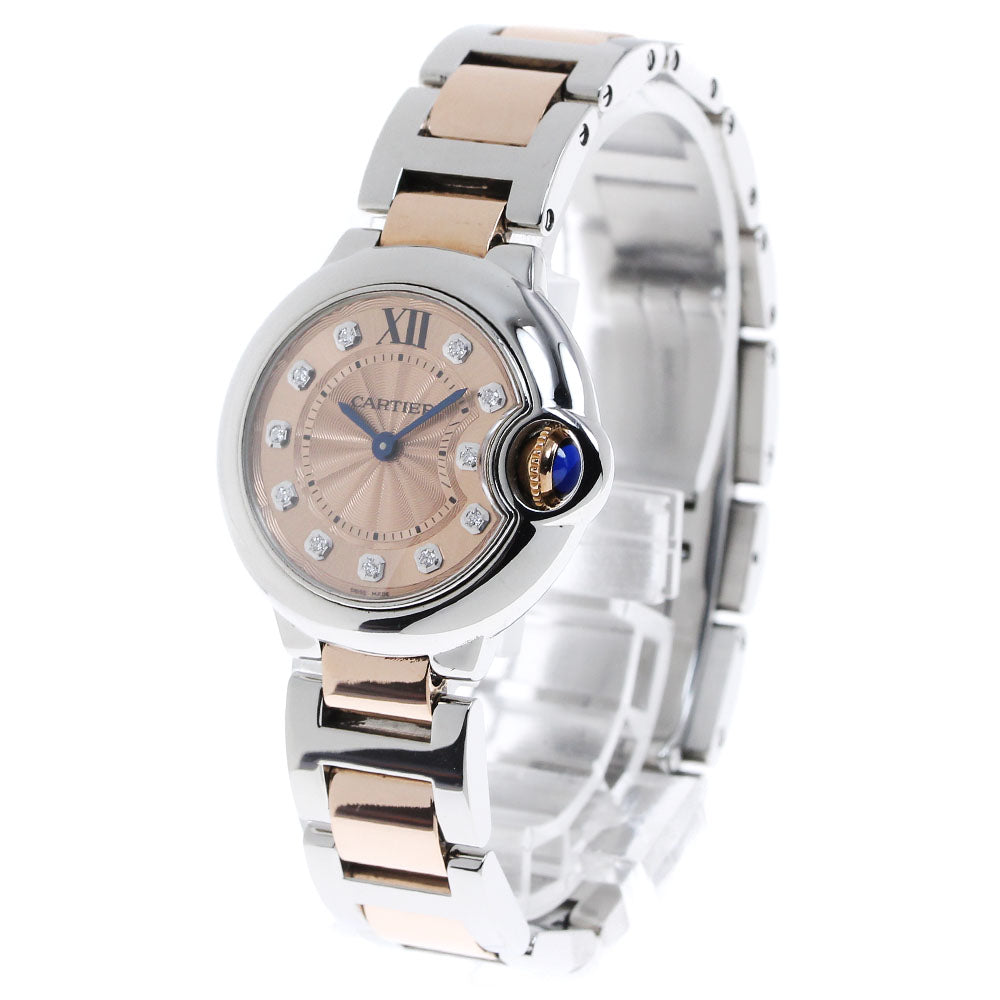 CARTIER Baron blue SM WE902052 K18PG 11P Orange Dial Quartz Ladies_823486