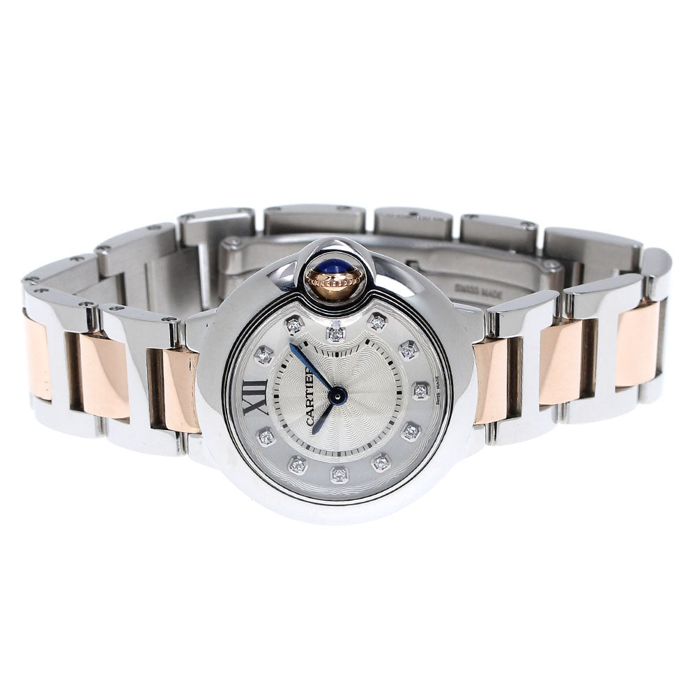CARTIER Baron blue SM WE902030 K18PG2 11P diamond Quartz Ladies_823488