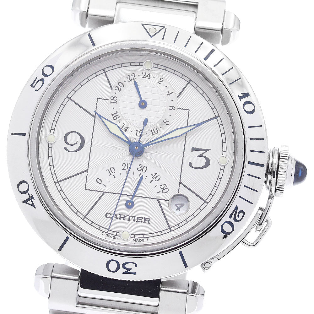 CARTIER Pasha 38mm W31037H3 GMT power reserve Automatic Men's Watch_823560