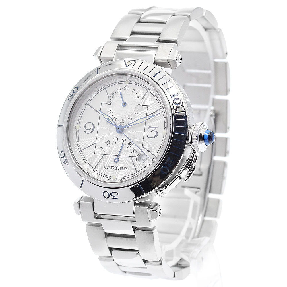 CARTIER Pasha 38mm W31037H3 GMT power reserve Automatic Men's Watch_823560
