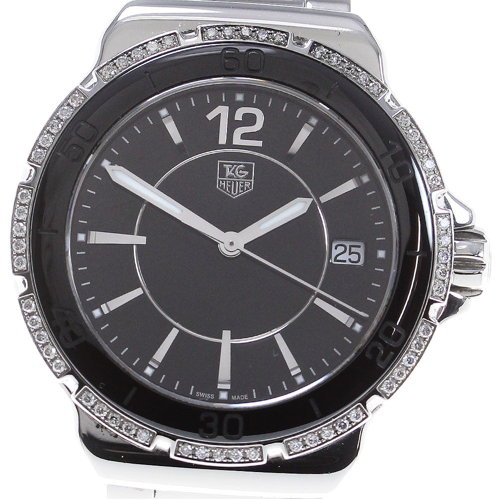 TAG HEUER Formula 1 WAH1212 Diamond Bezel black Dial Quartz Ladies Watch_823658