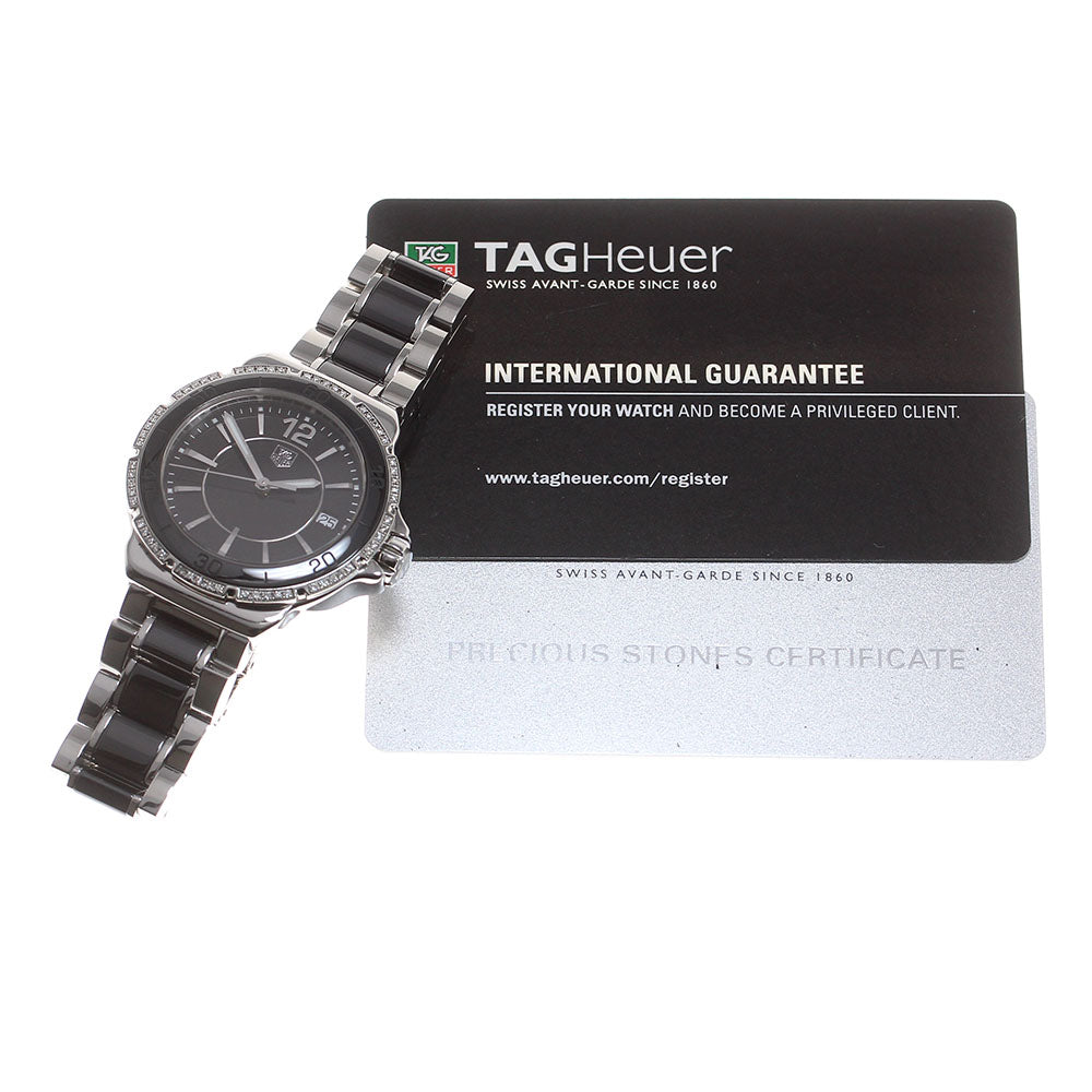 TAG HEUER Formula 1 WAH1212 Diamond Bezel black Dial Quartz Ladies Watch_823658