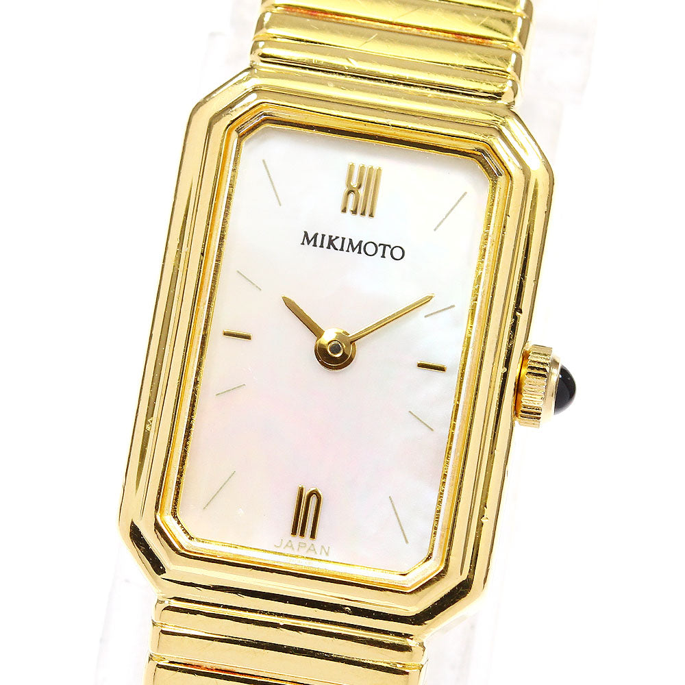 MIKIMOTO 552-1720 Pearl Bracelet White shell Dial Quartz Ladies Watch_823664