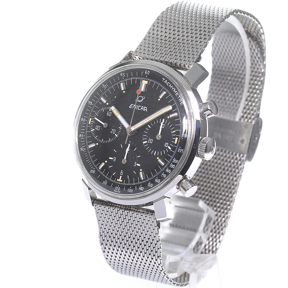 ENICAR Ultrasonic 072-01-01 Chronograph black Dial Hand Winding Men's Watch_823683