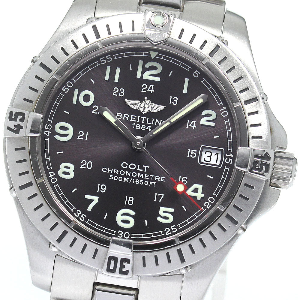 BREITLING Colt A74350 Date gray Dial Quartz Men's Watch_823719