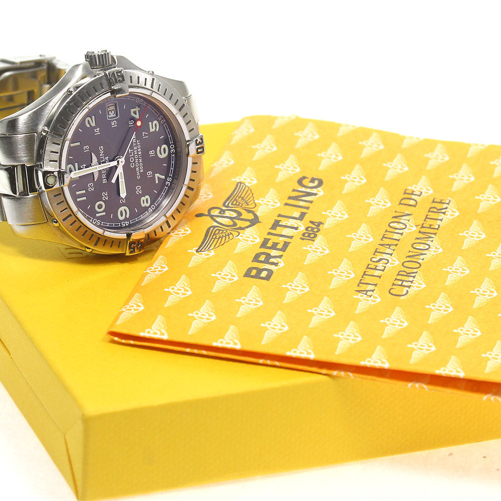 BREITLING Colt A74350 Date gray Dial Quartz Men's Watch_823719