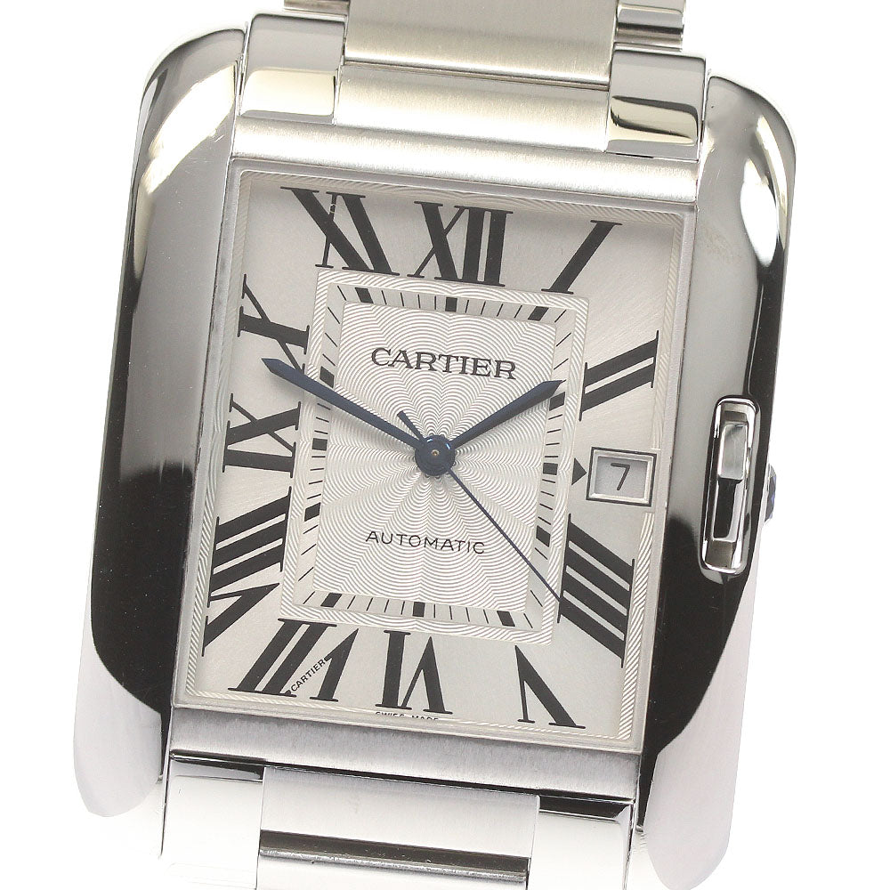 CARTIER Tank Anglaise XL W5310008 Date Silver Dial Automatic Men's Watch_823859