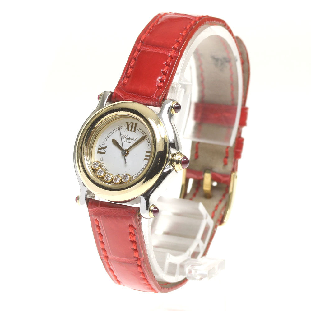 Chopard Happy sports 27/8246-21 5P Diamond YG Bezel white Dial Quartz Ladies Watch_823922