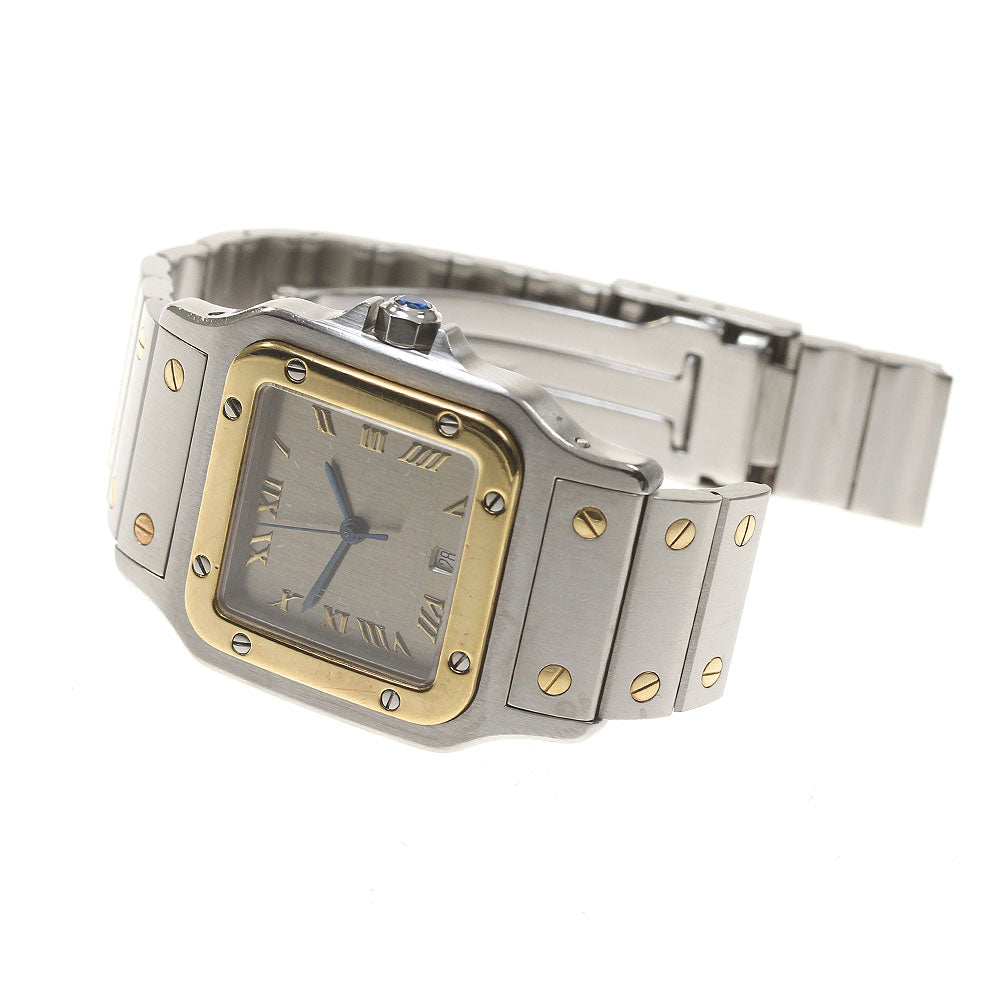 CARTIER Santos Galbe LM W20030C4 YG2 tone date gray Dial Quartz Men's Watch_823924