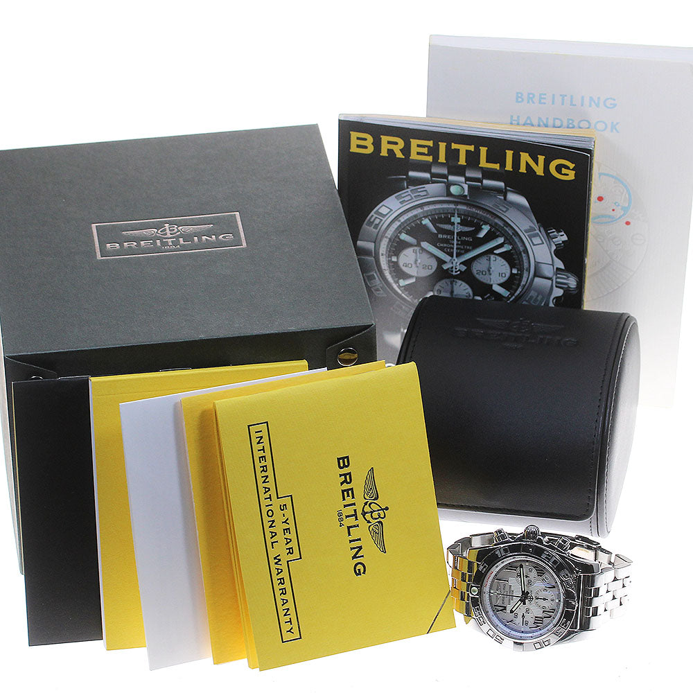 BREITLING Chronomat 44 AB0110 Date White shell Dial Automatic Men's Watch_823975