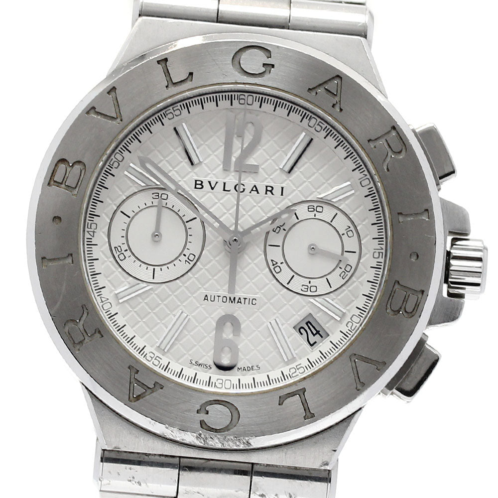 BVLGARI Diagono DG40SCH Chronograph Silver Dial Automatic Men's Watch_824018