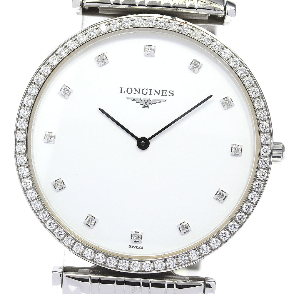 LONGINES Grand classic L4.741.0 Diamond Bezel white Dial Quartz Men's_824047
