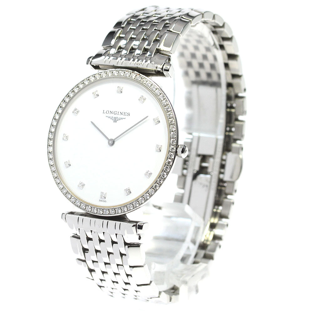 LONGINES Grand classic L4.741.0 Diamond Bezel white Dial Quartz Men's_824047
