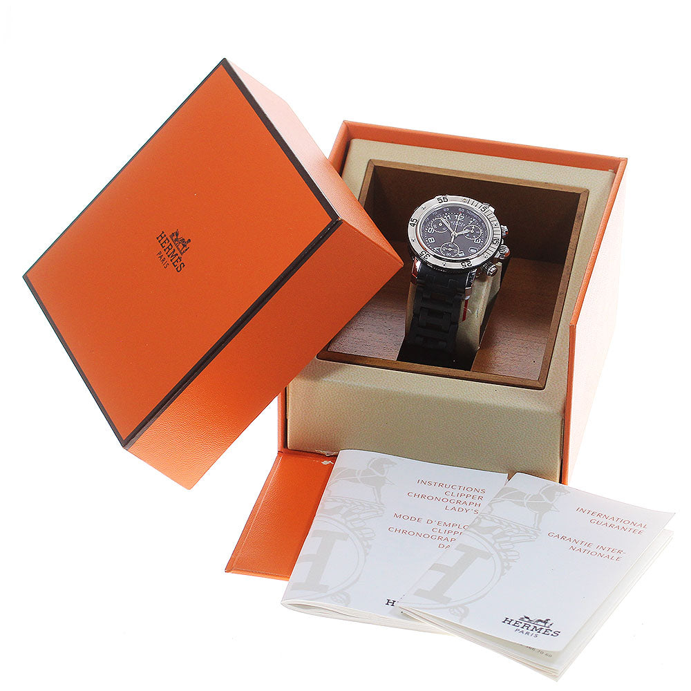 HERMES Clipper diver CL2.315 Chronograph black Dial Quartz Ladies Watch_824093