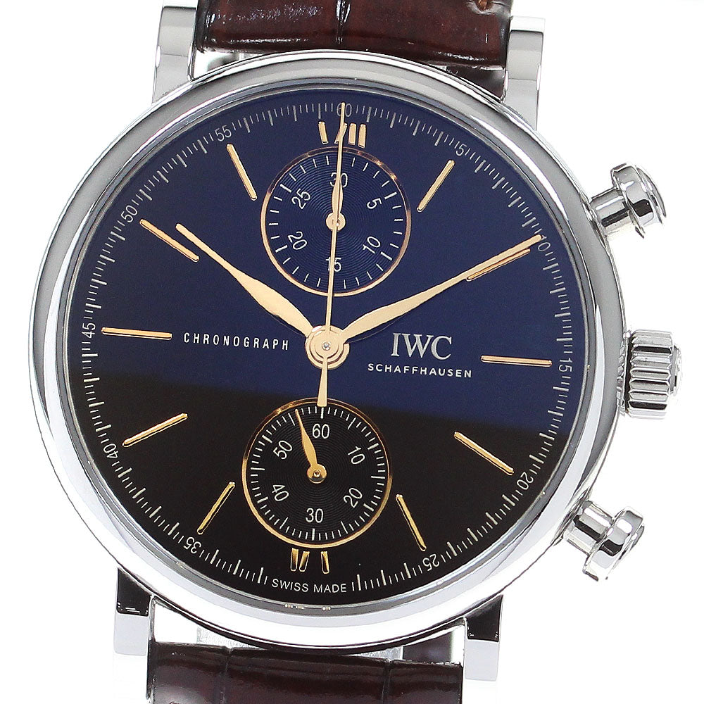 IWC SCHAFFHAUSEN Portofino Chronograph 39 IW391404 black Dial Automatic Boy's Watch_824210