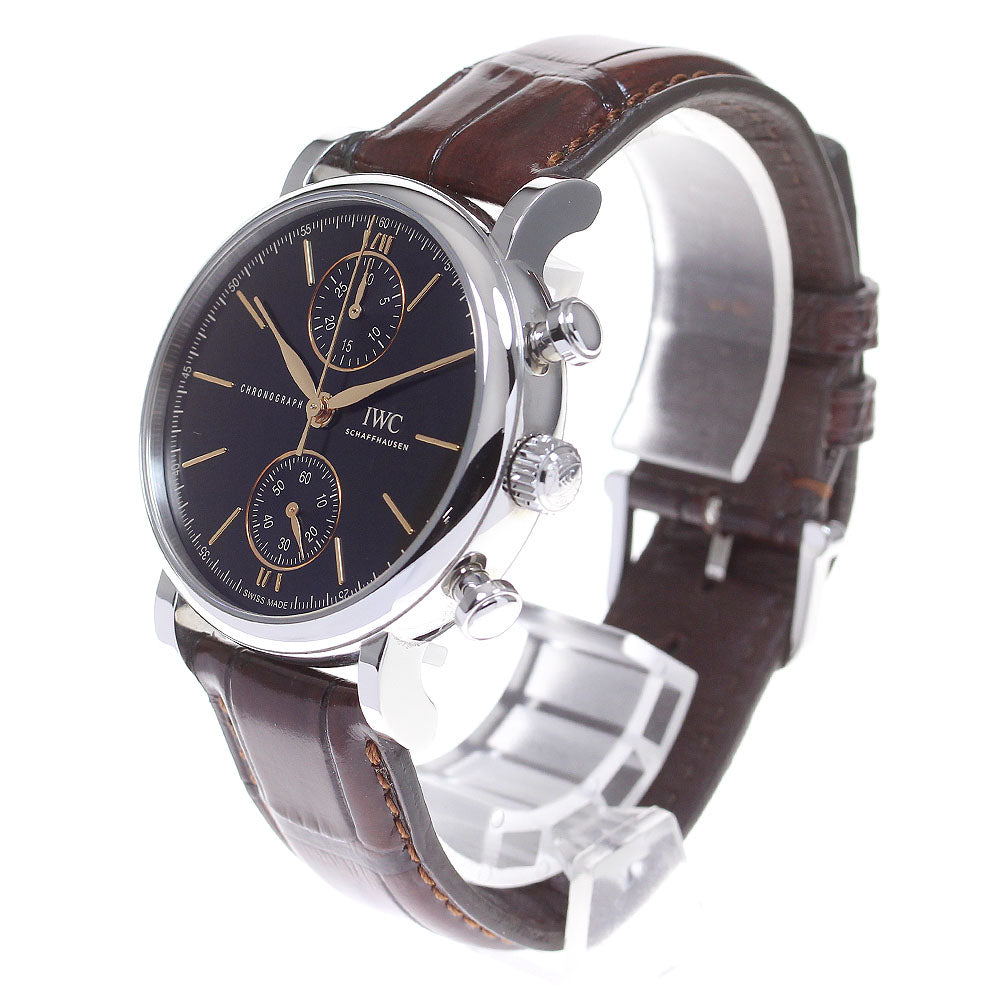 IWC SCHAFFHAUSEN Portofino Chronograph 39 IW391404 black Dial Automatic Boy's Watch_824210