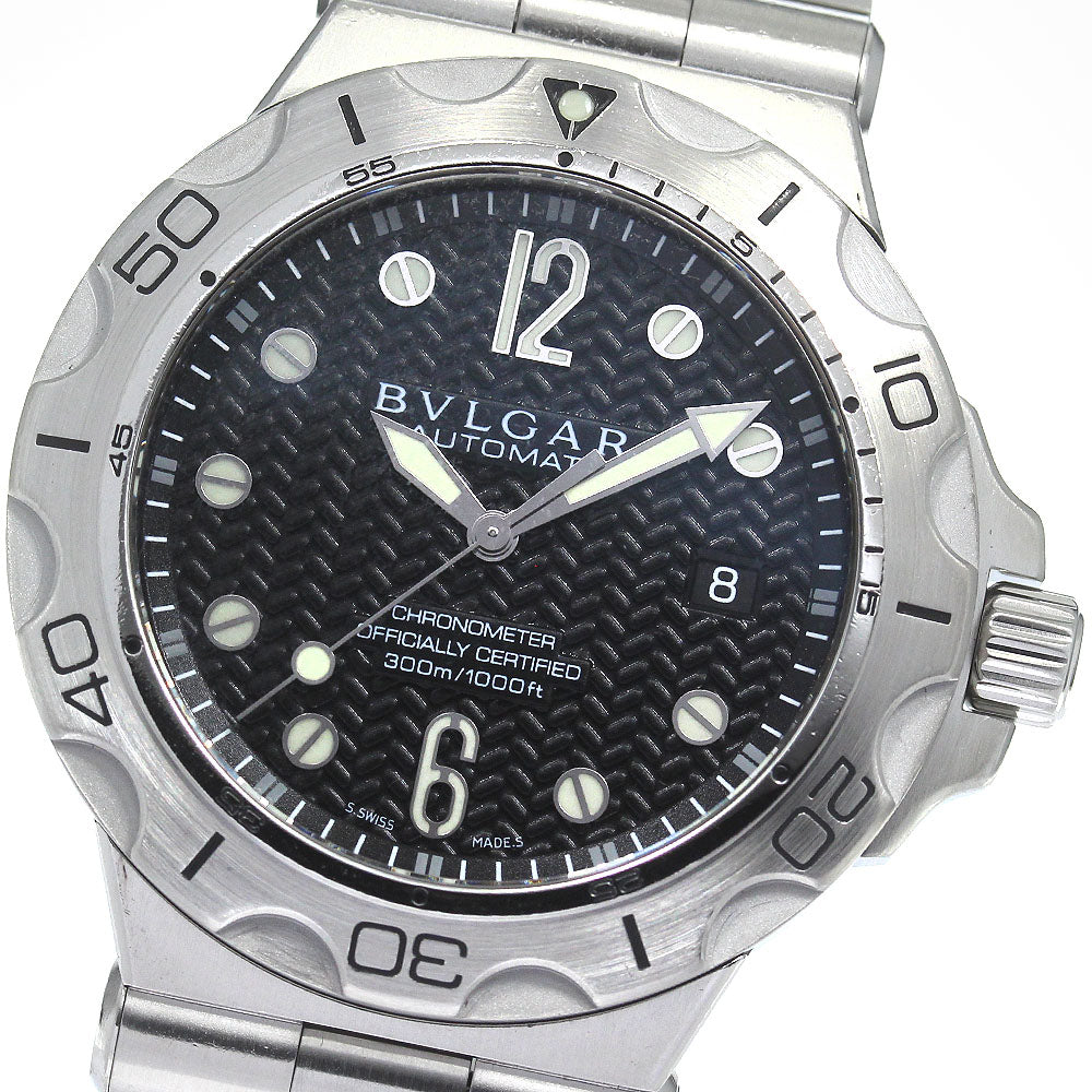 BVLGARI Diagono Scuba Aqua DP42SSD Date Black Dial Automatic Men's Watch_824223