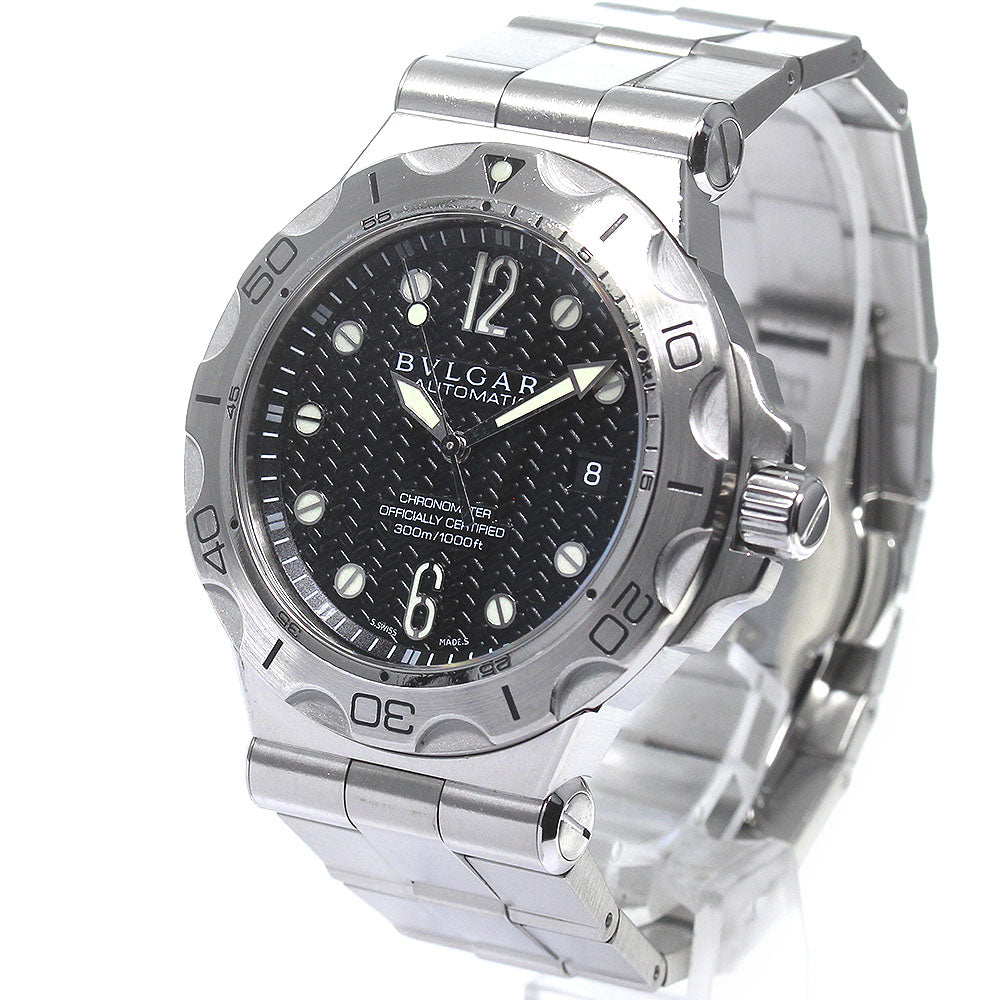 BVLGARI Diagono Scuba Aqua DP42SSD Date Black Dial Automatic Men's Watch_824223