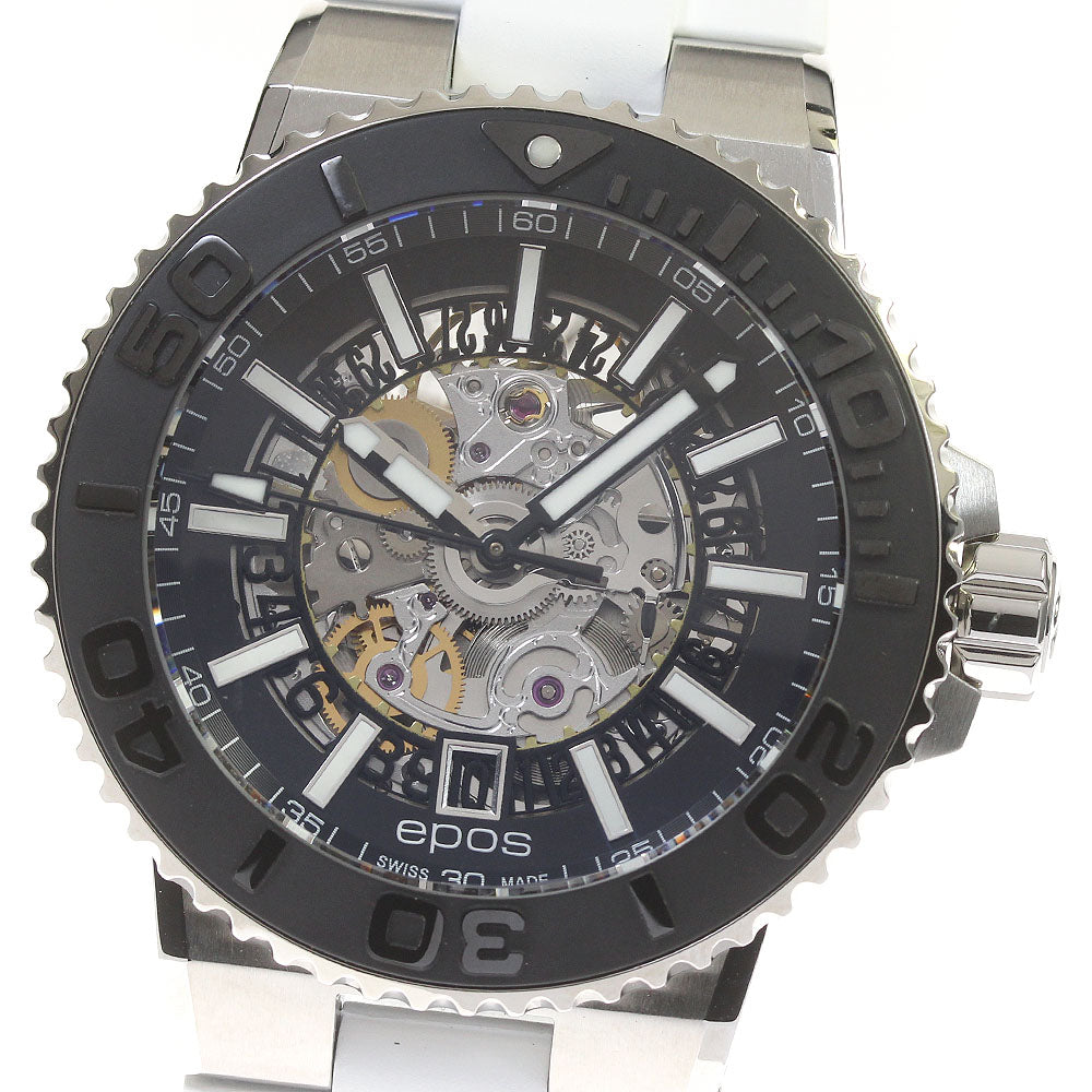 EPOS Sportive 3441SKBKWHR Date Skeleton/Navy Dial Automatic Men's Watch_824267