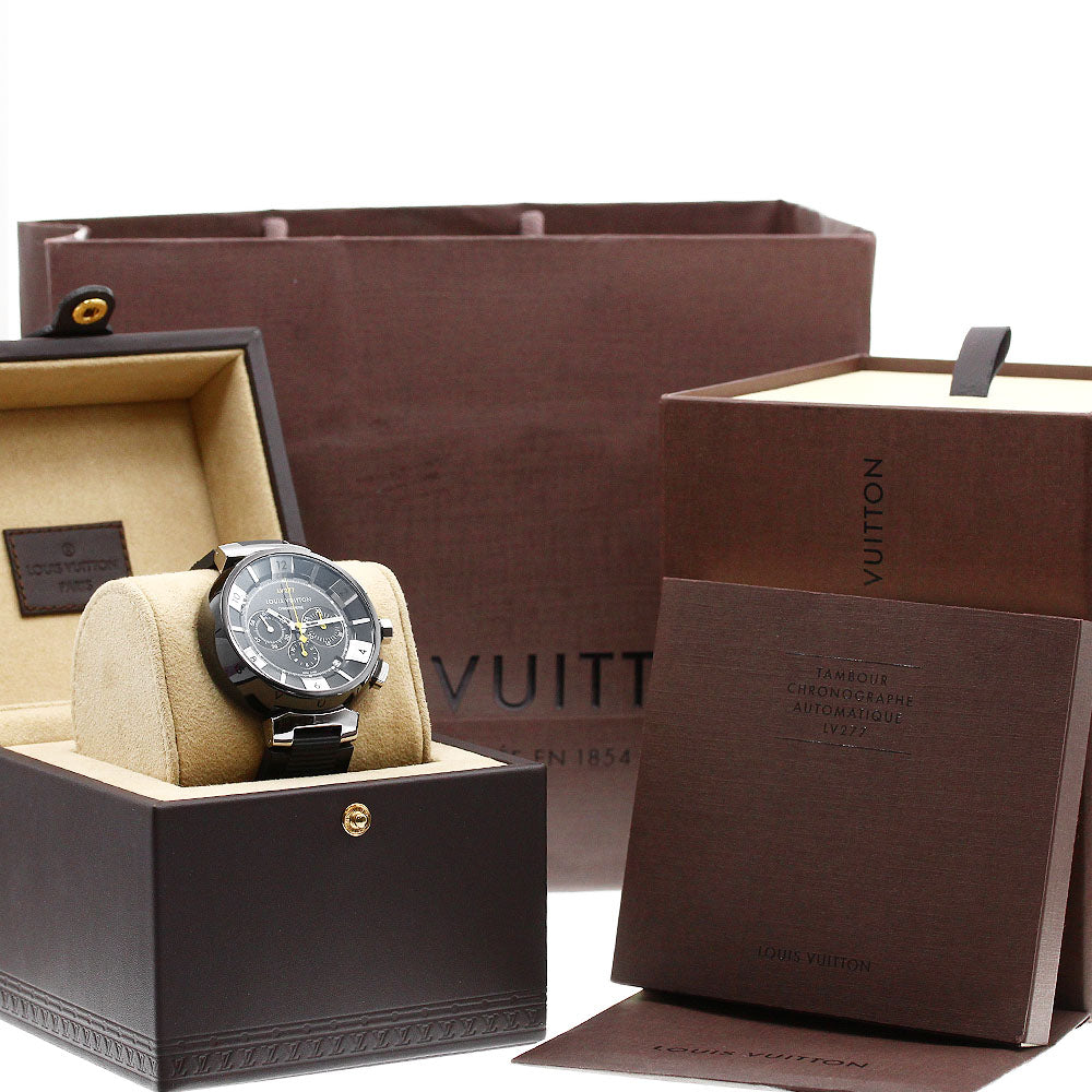 LOUIS VUITTON Tambour in black Q114K Chronograph Automatic Men's Watch_824272