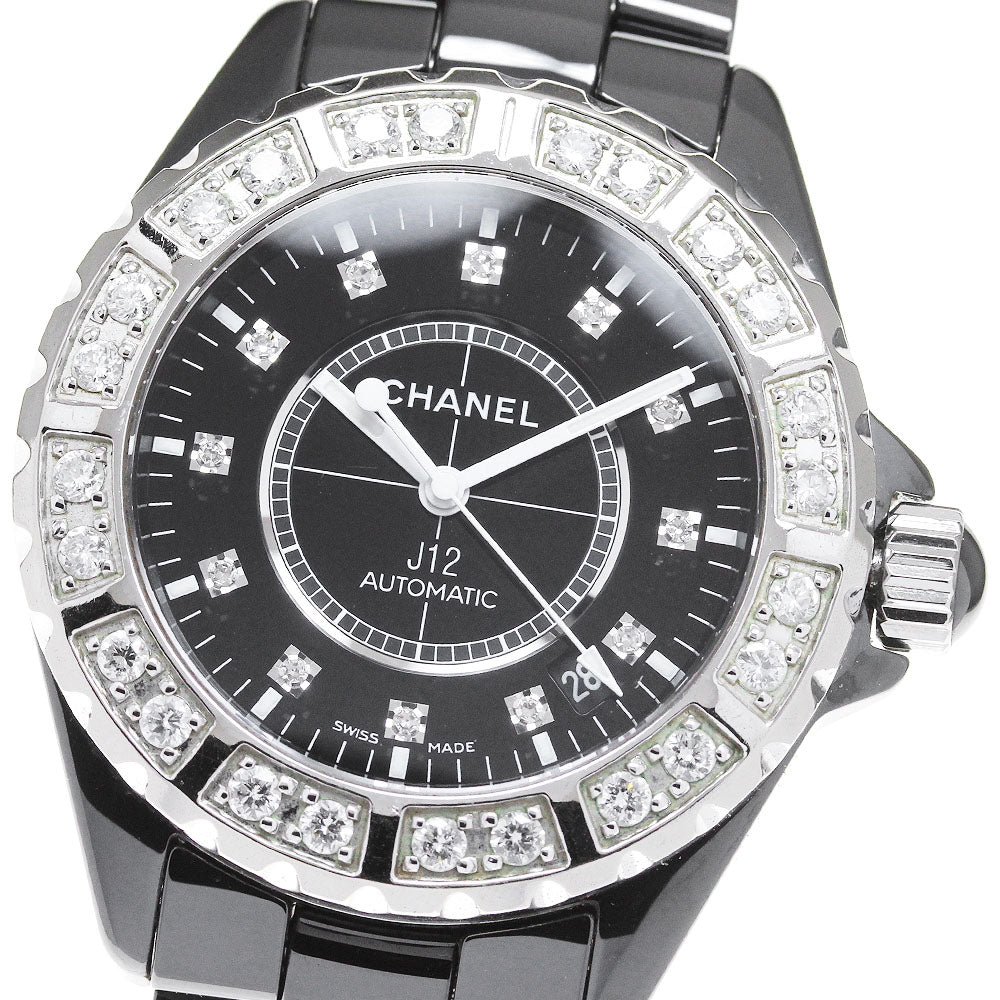 CHANEL J12 H1626 Black ceramic 38mm 12P diamond after-diamond bezel black Dial Automatic Men's Watch_824288