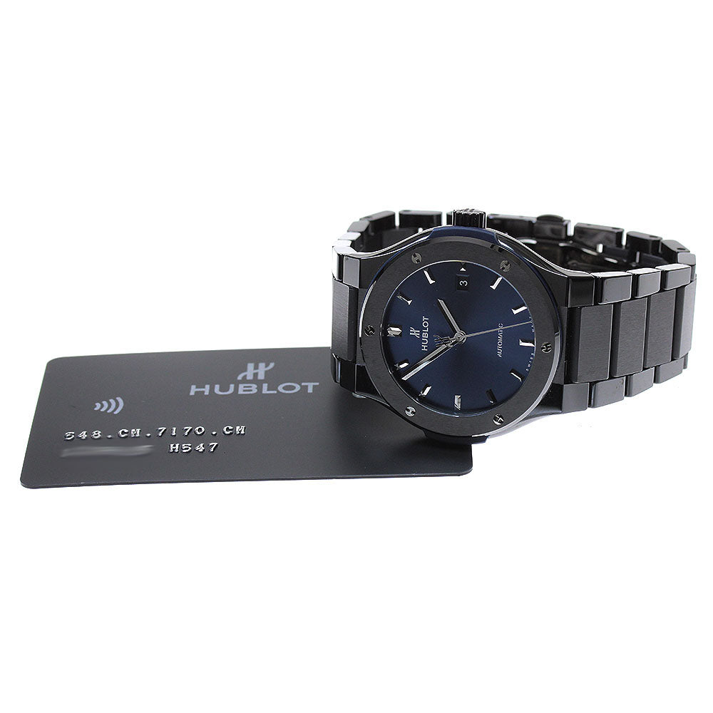 HUBLOT Classic Fusion Ceramic Blue 548.CM.7170.CM Date Navy Dial Automatic Men's Watch_824469