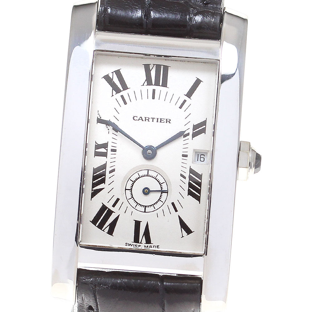 CARTIER Tank American W2600751 K18WG Small Second beige Dial Quartz Boy's Watch_824514