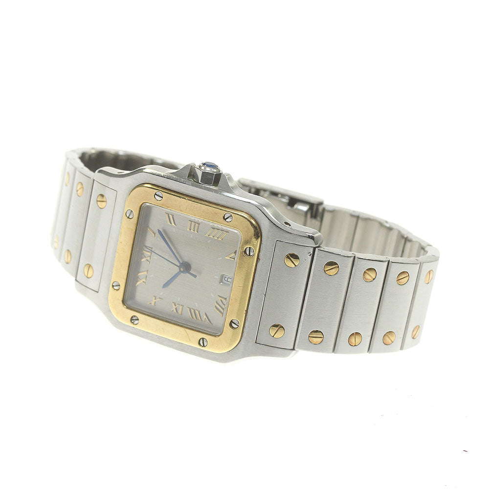 CARTIER Santos Galbe LM W20030C4 YG2 tone date gray Dial Quartz Men's Watch_824599