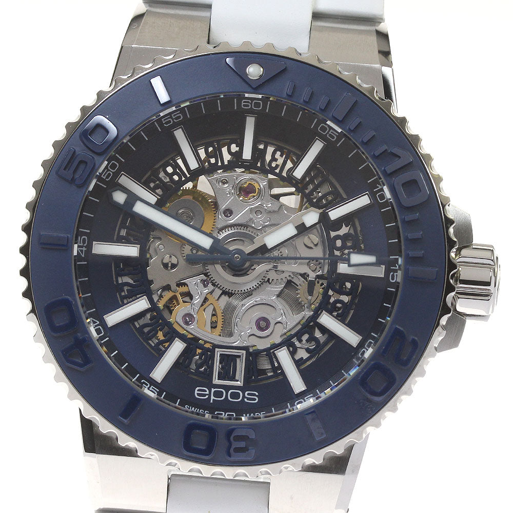 EPOS Sportive 3441SKBLWHR Date Navy / skeleton Dial Automatic Men's Watch_824707