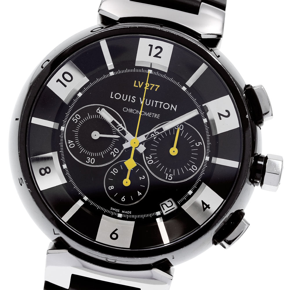 LOUIS VUITTON Tambour in black Q114K Chronograph Automatic Men's Watch_824796