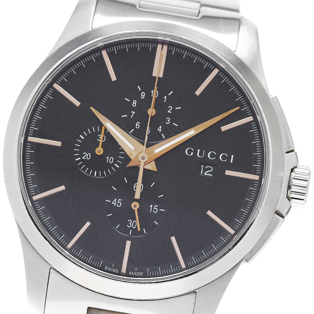 GUCCI G timeless YA126272/126.2 Chronograph black Dial Quartz Men's Watch_824889