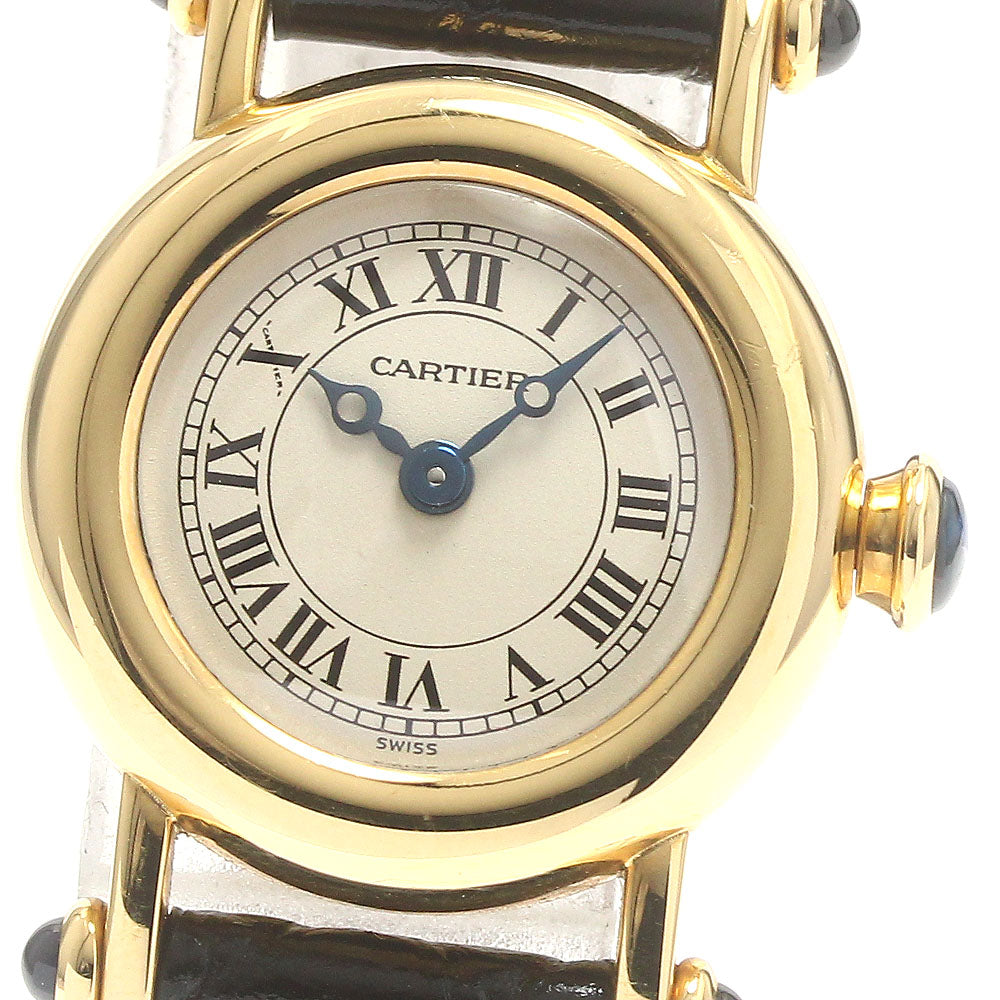 CARTIER Mini Diaboro W1511556 18K Yellow Gold beige Dial Quartz Ladies Watch_824904