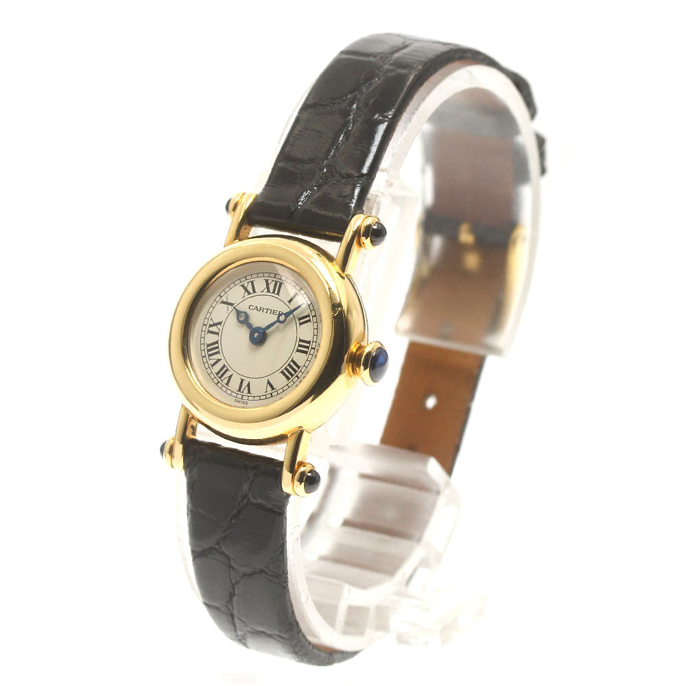 CARTIER Mini Diaboro W1511556 18K Yellow Gold beige Dial Quartz Ladies Watch_824904