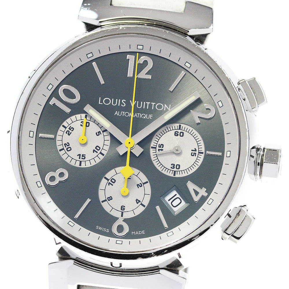 LOUIS VUITTON Tambour Q1120 Chronograph Date gray Dial AT Men's Watch_824954