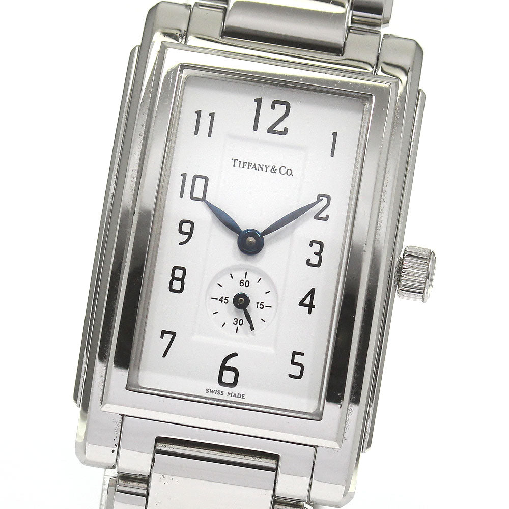 TIFFANY&Co. Grand Rectangleer Small seconds white Dial Quartz Men's Watch_824986