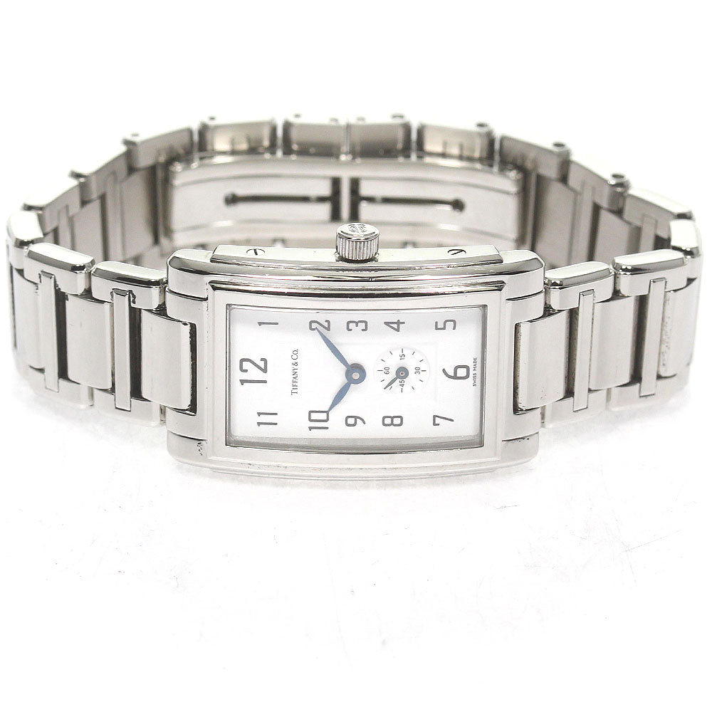 TIFFANY&Co. Grand Rectangleer Small seconds white Dial Quartz Men's Watch_824986