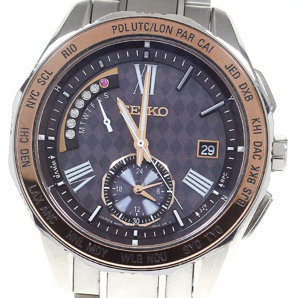 SEIKO Brights Quartz 45th Anniversary Model SAGA188/8B54-0BH0 Brown Dial Solar Powered Radio Men's Watch_824997