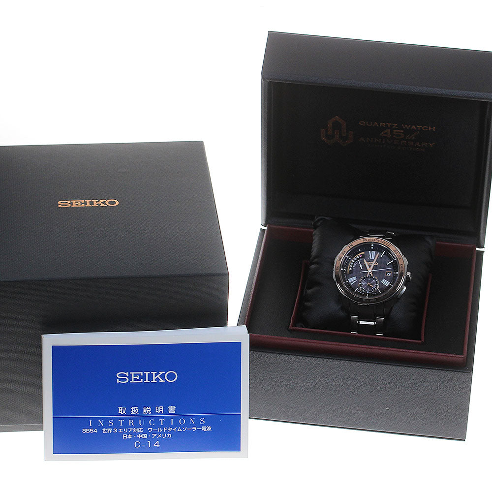 SEIKO Brights Quartz 45th Anniversary Model SAGA188/8B54-0BH0 Brown Dial Solar Powered Radio Men's Watch_824997
