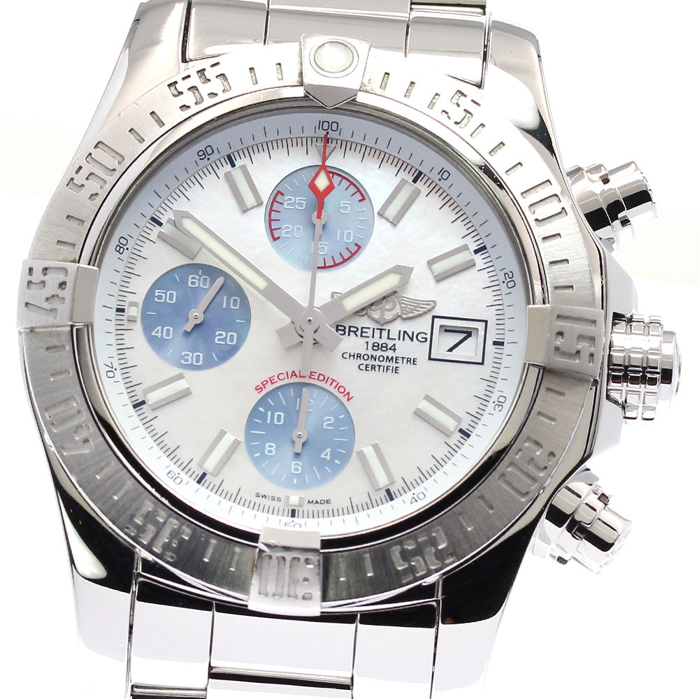 BREITLING Avenger II A13381 Chronograph White shell Dial Automatic Men's_825017