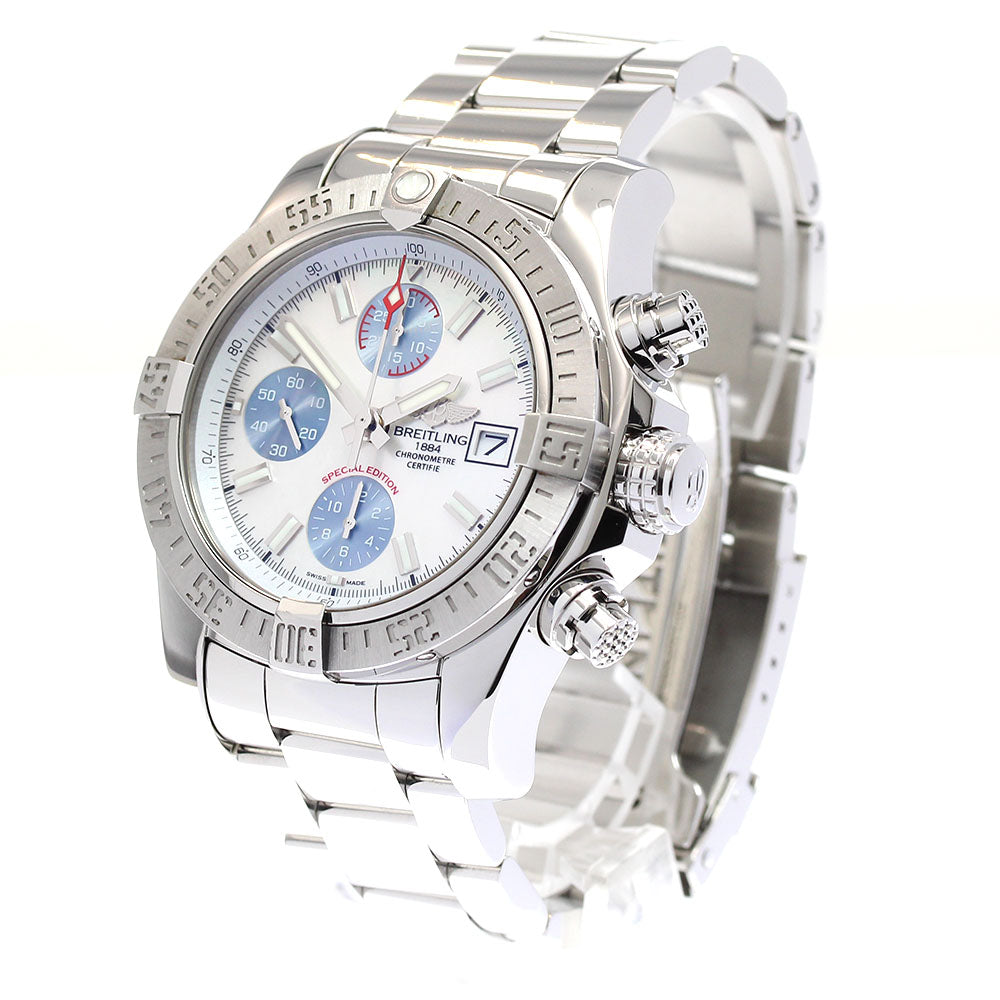 BREITLING Avenger II A13381 Chronograph White shell Dial Automatic Men's_825017