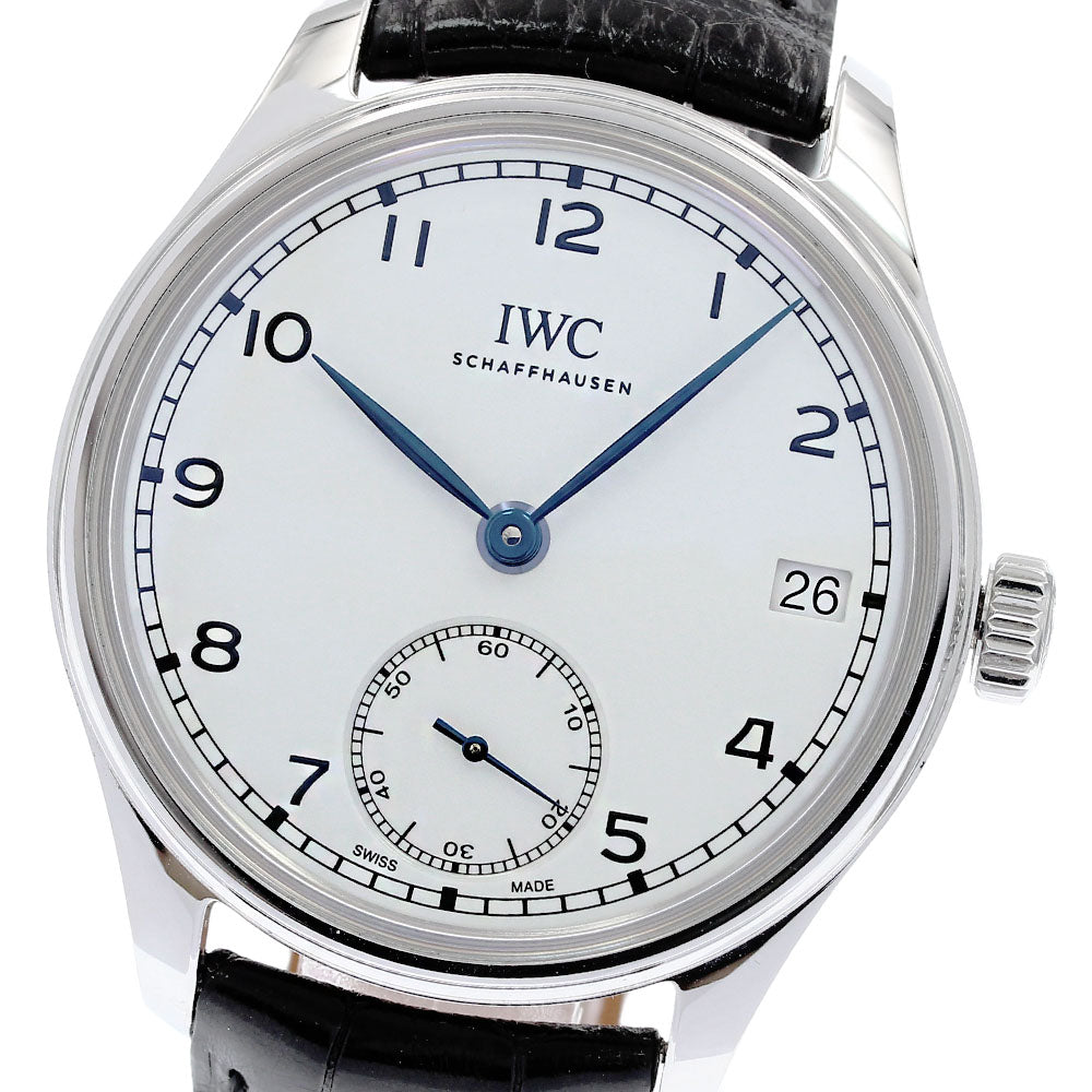 IWC SCHAFFHAUSEN Portugieser Handwind Eight Days IW510212 150 Years white Dial Hand Winding Men's Watch_825019