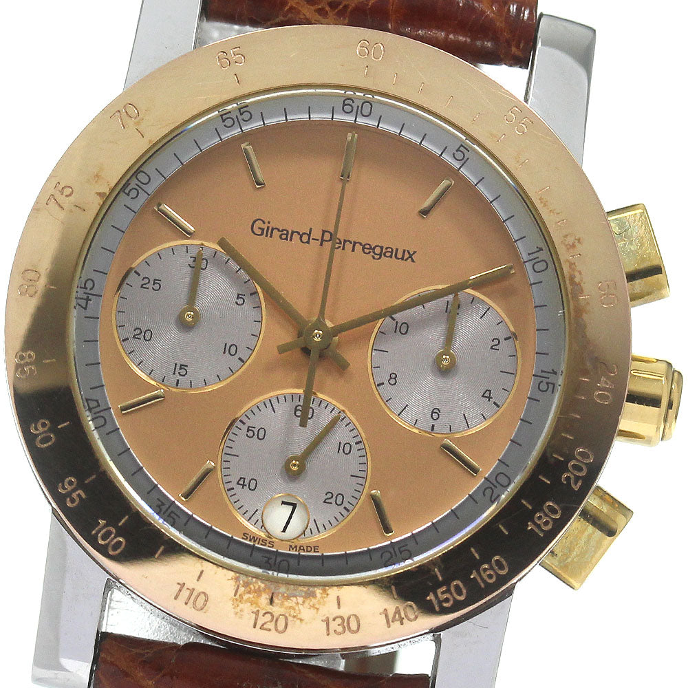 GIRARD PERREGAUX 7700 Chronograph Date gold Dial Quartz Men's Watch_825114