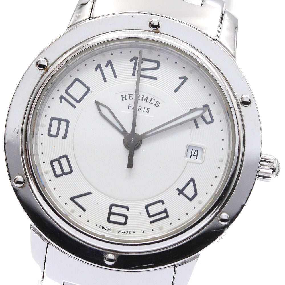 HERMES Clipper CP1.310 Date white Dial Quartz Men's Watch_825147